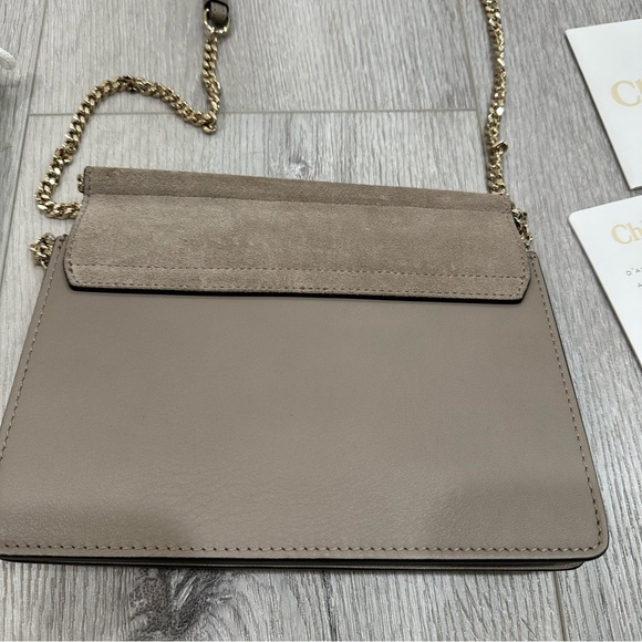 Chloé 🪩 LIKE NEW Mini Faye Leather and Suede Crossbody Bag in Motty Grey - Picture 7 of 8